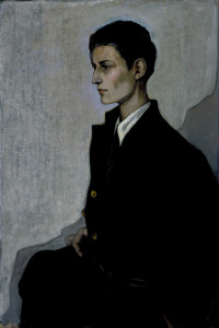 Romaine Brooks, "Peter, a Young English Girl," 1923-24. Oil on canvas, 36 1/8" x 24 1/2".